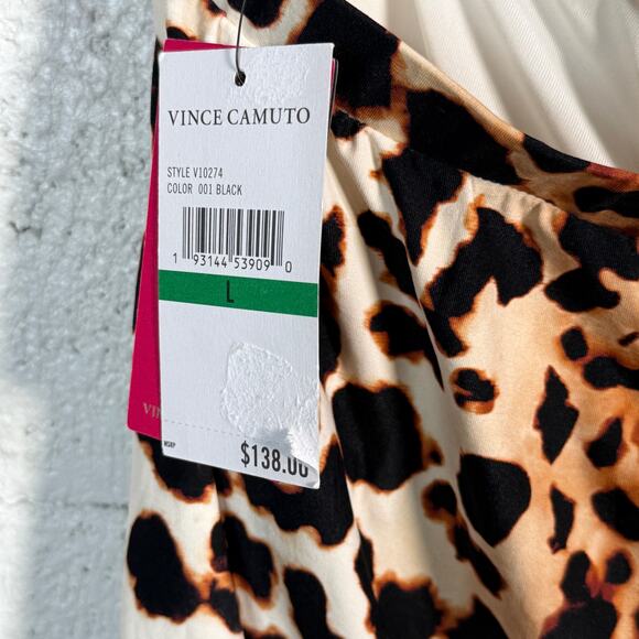 Vince Camuto Chain-Halter Blouson Tankini Top, Animal print, Large MSRP $138 - Picture 6 of 11